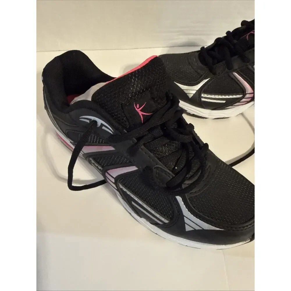 New Danskin Now Womens Athletic Shoes Black Pink Lace Up Low Top Mesh Size 9